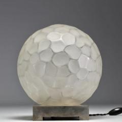 Genet et Michon Genet Michon Large Nickel and Glass Ball Table Lamp circa 1930 - 4152913
