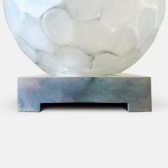 Genet et Michon Genet Michon Large Nickel and Glass Ball Table Lamp circa 1930 - 4152914