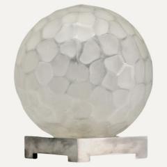 Genet et Michon Genet Michon Large Nickel and Glass Ball Table Lamp circa 1930 - 4153115