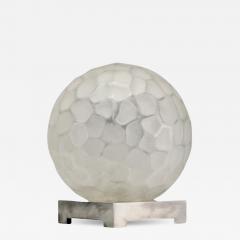 Genet et Michon Genet Michon Large Nickel and Glass Ball Table Lamp circa 1930 - 4153116
