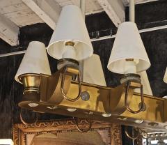 Genet et Michon Genet Michon rarest pair of gold 6 lights chandelier - 1247090