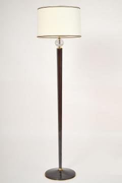 Genet et Michon Gun Metal Bronze Floor Lamp with Hexagonal Shaft France 1950s - 4515433
