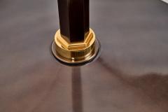 Genet et Michon Gun Metal Bronze Floor Lamp with Hexagonal Shaft France 1950s - 4515437