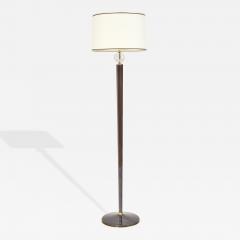 Genet et Michon Gun Metal Bronze Floor Lamp with Hexagonal Shaft France 1950s - 4522172