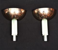 Genet et Michon Pair of Modernist Art Deco Wall Sconces by Genet et Michon - 1435852