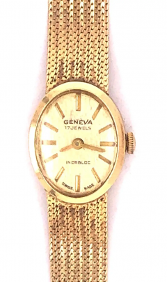 Geneva Mercer Vintage 14 Karat Yellow Gold Geneva Swiss Made Watch - 2667953