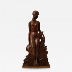 Genevi ve Granger Diane Art De co Woodcarving Sculpture by Genevie ve Granger France circa 1930 - 923848