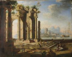 Gennaro Greco Il Mascacotta Classical Ruins with a Seascape in the Distance - 281321