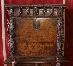 Genoese Cabinet Called Stipo From The Renaissance Period In Walnut - 4125063