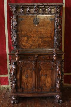 Genoese Cabinet Called Stipo From The Renaissance Period In Walnut - 4125064