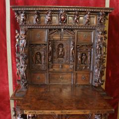 Genoese Cabinet Called Stipo From The Renaissance Period In Walnut - 4125065