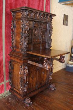 Genoese Cabinet Called Stipo From The Renaissance Period In Walnut - 4125071