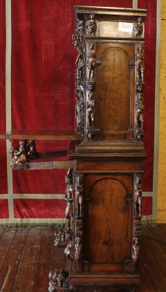 Genoese Cabinet Called Stipo From The Renaissance Period In Walnut - 4125072