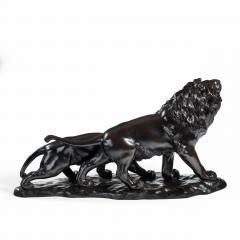 Genryusai Seiya A Meiji period bronze study of a lion and lioness by Genryusai Seiya  - 1620350