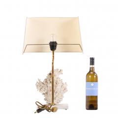 Genuine Coral Table Lamp on Marble Base c 1980 - 4706263