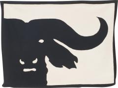 Geoffrey Bradfield Contemporary Black And White Bradfield Buffalo Tapestry - 3208510
