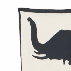 Geoffrey Bradfield Contemporary Black And White Bradfield Elephant Tapestry - 3194044