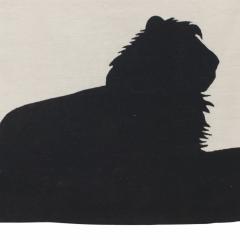 Geoffrey Bradfield Contemporary Black And White Bradfield Lion Tapestry - 3194053
