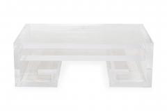 Geoffrey Bradfield GEOFFREY BRADFIELD American Contemporary Greek Key Shaped Lucite Coffee Table - 4272937