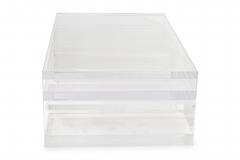 Geoffrey Bradfield GEOFFREY BRADFIELD American Contemporary Greek Key Shaped Lucite Coffee Table - 4272938