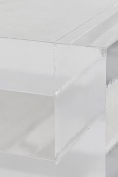 Geoffrey Bradfield GEOFFREY BRADFIELD American Contemporary Greek Key Shaped Lucite Coffee Table - 4272941