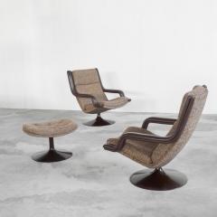 Geoffrey Harcourt Geoffrey Harcourt Pair of F152 Lounge Chairs with Ottoman for Artifort 1975 - 4528599