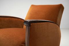 Geometric Armchair with Orange Upholstery Europe First half of the 20th Century - 4454932