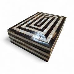 Geometric Mother of Pearl and Horn Inlay Decorative Box - 4380084