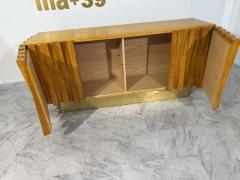 Geometric Wood Credenza with Brass Base - 4203227