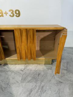 Geometric Wood Credenza with Brass Base - 4203228