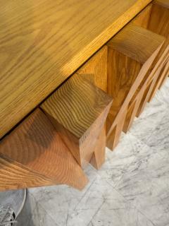 Geometric Wood Credenza with Brass Base - 4203229