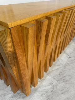Geometric Wood Credenza with Brass Base - 4203230
