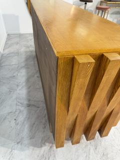 Geometric Wood Credenza with Brass Base - 4203231