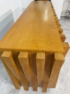 Geometric Wood Credenza with Brass Base - 4203232