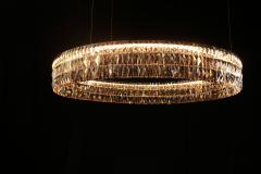Georg Baldele GLITTERHOOP GOLDEN TEAK minimalist crystal chandelier - 1446700