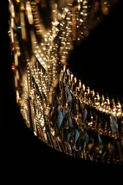 Georg Baldele GLITTERHOOP GOLDEN TEAK minimalist crystal chandelier - 1446720