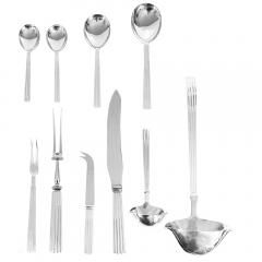 Georg Jensen 142 Pieces Georg Jensen1930s 1940s Sterling Silver Bernadotte Flatware - 4414868