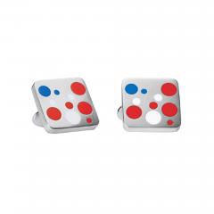 Georg Jensen Cufflinks No 93 Red White and Blue - 68887