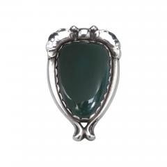 Georg Jensen Early Georg Jensen Brooch No 31 with Chrysoprase - 4351138