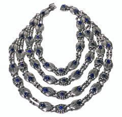 Georg Jensen Georg Jensen 4 strand Lapis and Sterling Silver Necklace C 1933 - 3382340