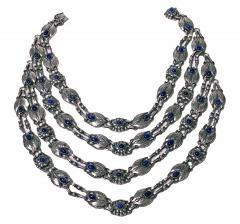 Georg Jensen Georg Jensen 4 strand Lapis and Sterling Silver Necklace C 1933 - 3382341