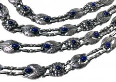 Georg Jensen Georg Jensen 4 strand Lapis and Sterling Silver Necklace C 1933 - 3382348