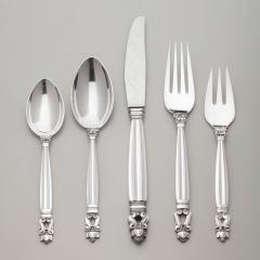 Georg Jensen Georg Jensen Acorn Five 5 Piece place setting Service for Eight 8  - 3311107