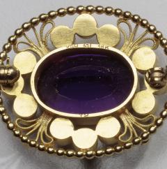 Georg Jensen Georg Jensen Amethyst Pearls Gold Brooch No 12 - 2407029