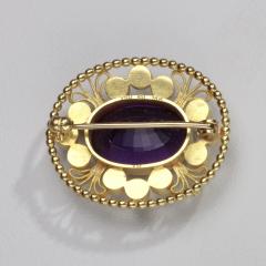 Georg Jensen Georg Jensen Amethyst Pearls Gold Brooch No 12 - 2407030