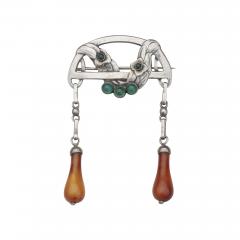 Georg Jensen Georg Jensen Brooch 8 Chrysoprase Amber - 3315669