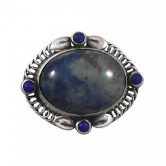 Georg Jensen Georg Jensen Brooch No 10 with Lapis and Sodacite - 143483