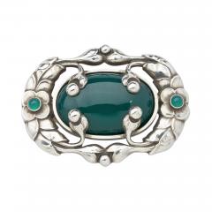 Georg Jensen Georg Jensen Brooch No 169 with Green Agate - 143485