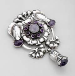 Georg Jensen Georg Jensen Brooch No 85 with Amethyst - 241392