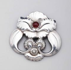 Georg Jensen Georg Jensen Brooch No 97 with Carnelian - 420868